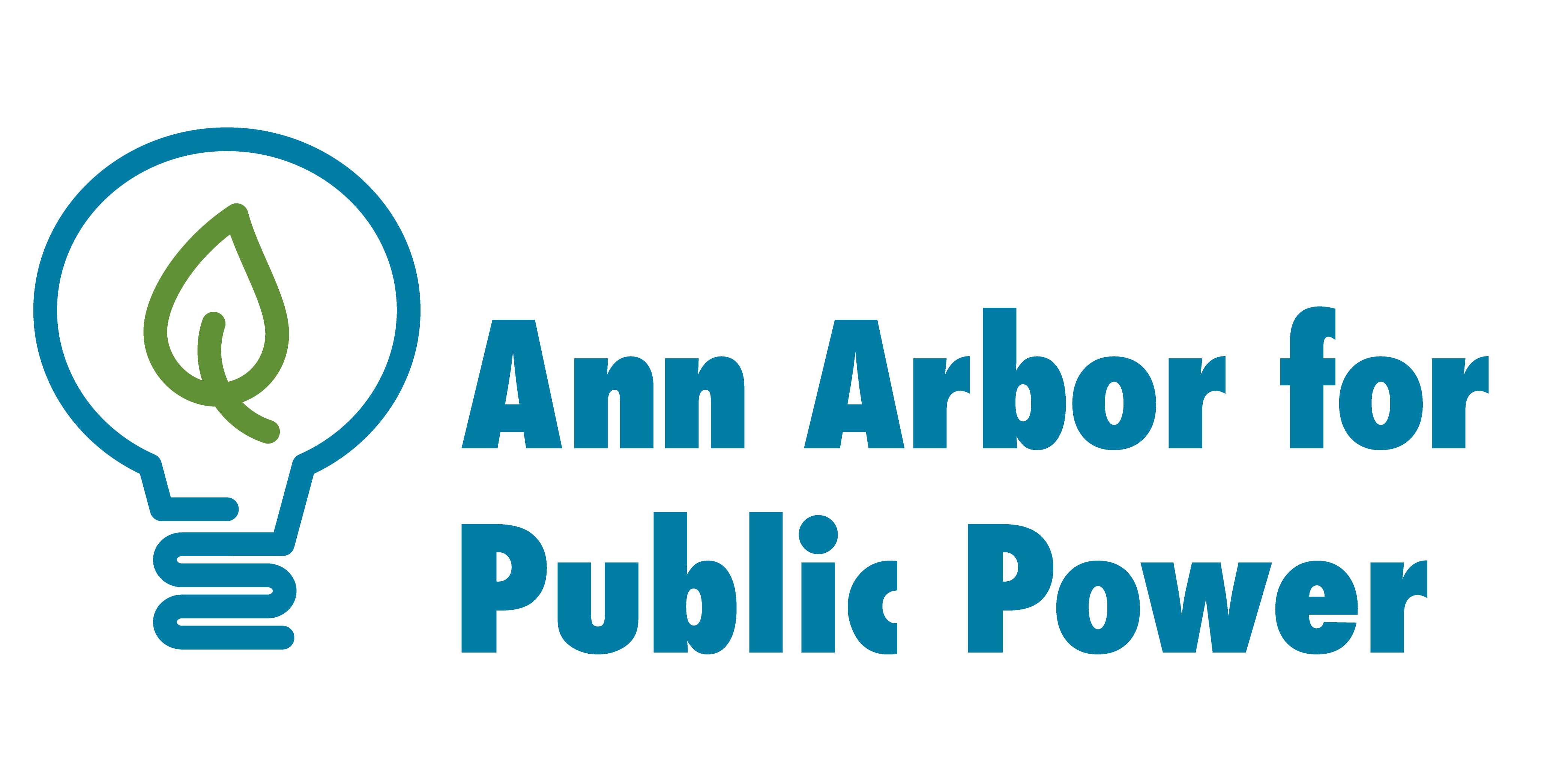 Ann Arbor for Public Power Logo with Lightbulb